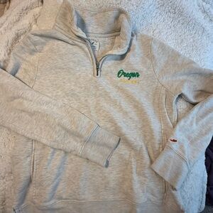Oatmeal Oregon Ducks quarter zip